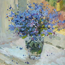 Схема вышивки «букет незабудок»