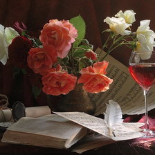 Схема вышивки «нарюрморт с книгами»