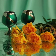 Схема вышивки «розы в желто-зеленых тонах»