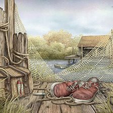 Схема вышивки «рыбацкий пейзаж»