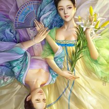 Схема вышивки «Девушки»