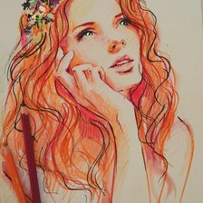 Схема вышивки «Девушка»