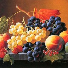 Схема вышивки «натюрморт с виноградом»
