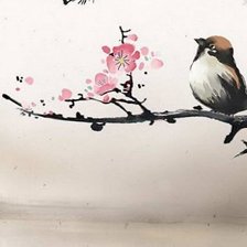 Схема вышивки «сакура над рекой2»