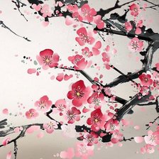 Схема вышивки «сакура над рекой3»