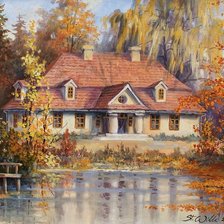 Схема вышивки «милый дом»