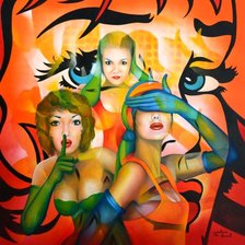 Схема вышивки «3 девушки»