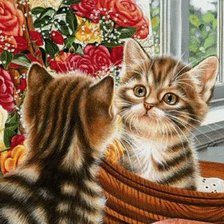 Схема вышивки «котенок»