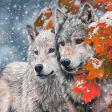 Схема вышивки «Волки»