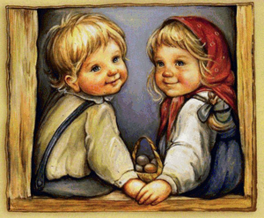 Светлая Пасха - дети, картина - предпросмотр