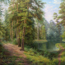 Схема вышивки «лес»