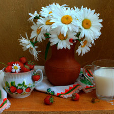 Схема вышивки «ромашки в кувшине»