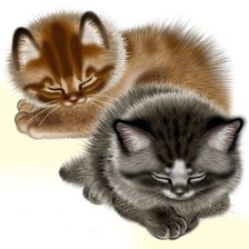 Схема вышивки «Котята»