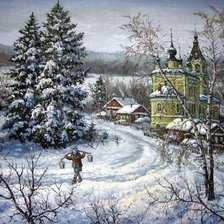 Схема вышивки «русская зима»