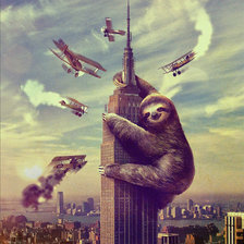 Схема вышивки «Ленивец Кинг-Конг»