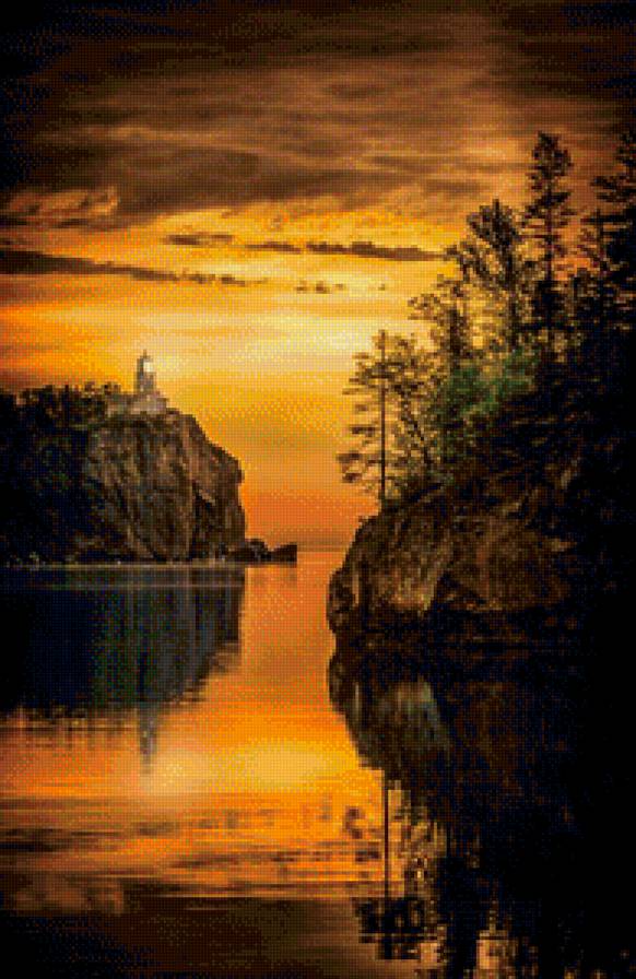 озеро - ночь, пейзаж, озеро, вода - предпросмотр