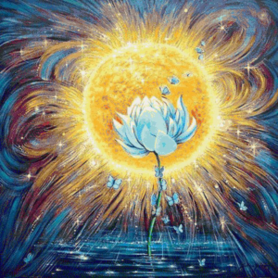 солнце, лотос, бабочки - бабочки, солнце, лотос - предпросмотр