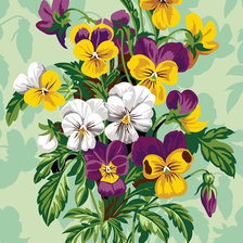 Схема вышивки «Анютины глазки»