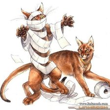 Схема вышивки «коты, мумия,»