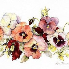 Схема вышивки «анютины глазки»