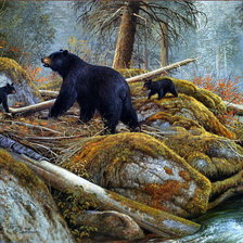 Схема вышивки «МИШКИ В ЛЕСУ»