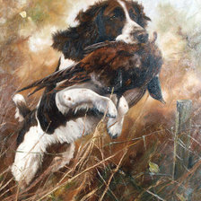 Схема вышивки «Охота на фазанов»