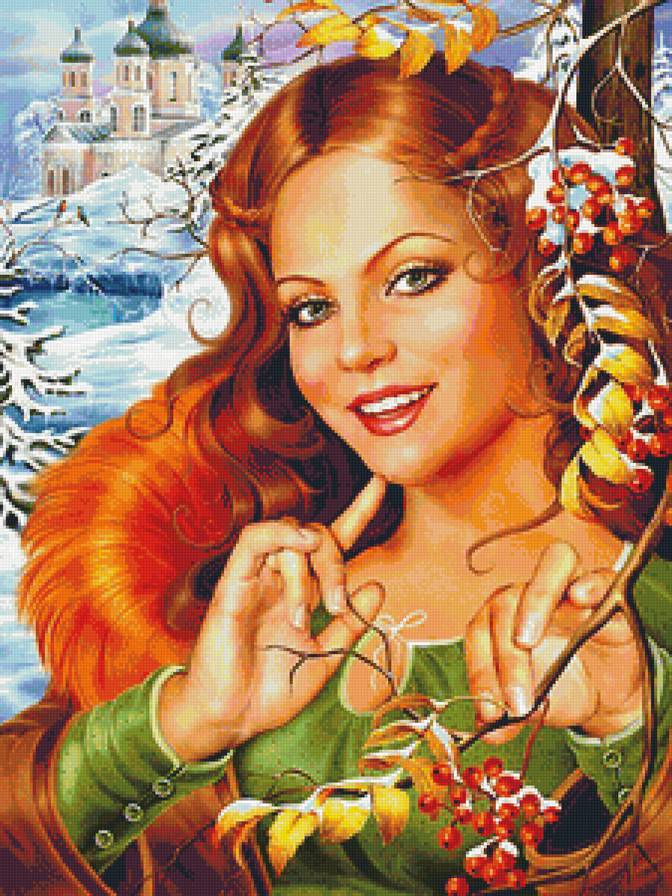 Зима - картина, люди, зима - предпросмотр