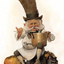 Схема вышивки «Гном с кастрюлей»