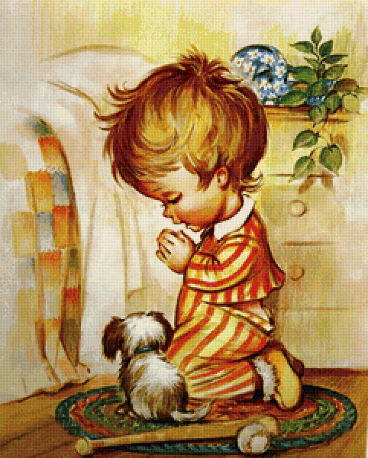 Молитва - картина, дети - предпросмотр