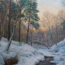 Зимний вечер у ручья