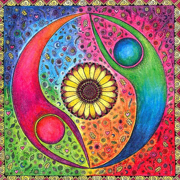 Инь-янь - мандала, инь-янь, подушка - оригинал