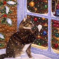 Схема вышивки «кот»