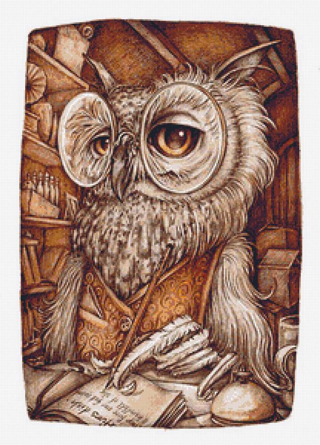 мудрость - сова, филин, книги, хищники, птицы - предпросмотр