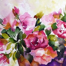 Схема вышивки «Розы акварель»