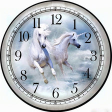 Схема вышивки «Циферблат "Лошади"»