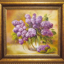 Схема вышивки «Сирень в раме»