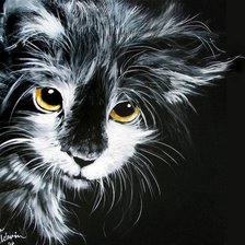 Схема вышивки «черный кот»