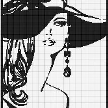 Схема вышивки «MUJER PENDIENTE MONO»