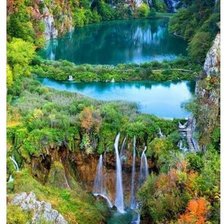 Схема вышивки «Красивый водопад»