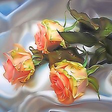 Схема вышивки «розы на шелке»