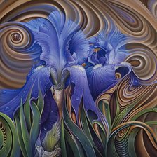 Схема вышивки «ирисы»