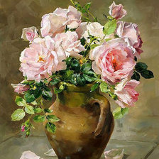 Схема вышивки «Розы в кувшине»