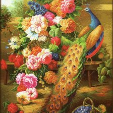 Схема вышивки «павлин1»