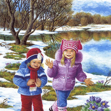 Схема вышивки «дети весной»