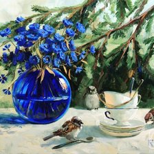 Схема вышивки «Павлова М. Воробьи»