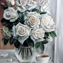 Схема вышивки «Розы на окне»