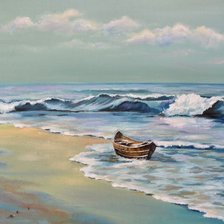 Схема вышивки «Одинокая лодка»