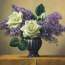 Схема вышивки «сирень и розы»