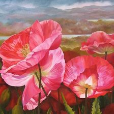 Схема вышивки «маки»