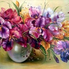 Схема вышивки «Букет в вазе»